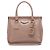 Prada Saffiano Lucido Top Handle Frame Tote in Braun Fleisch