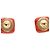 Orecchini Chanel 05P Pink Square Stone Coco Mark Rosa Bianco - vista 3