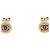 Orecchini Chanel Gold Round Coco Mark Ribbon Nero D'oro