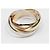 Anello Cartier Trinity in oro rosa bianco e giallo - vista 3