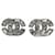 Orecchini a lobo Chanel con strass Argento