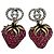 Gucci Erdbeer-Motiv Stecker-Ohrringe Pink Golden