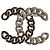 Spilla Chanel Logo CC a Catena con Strass Neri e Bianchi Nero Bianco Gold hardware