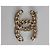 Spilla Chanel Logo CC a Catena con Strass Neri e Bianchi Nero Bianco Gold hardware - vista 2