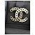 Spilla Chanel Logo CC a Catena con Strass Neri e Bianchi Nero Bianco Gold hardware - vista 3
