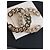 Spilla Chanel Logo CC a Catena con Strass Neri e Bianchi Nero Bianco Gold hardware - vista 5