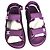 Sandali Chanel in pelle viola con logo CC Porpora