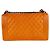 Borsa a tracolla Chanel Boy in pelle arancione - vista 3