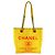 Borsa CHANEL Deauville PM in tela Rosa Giallo