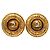 Timeless Orecchini tondi vintage Chanel Coco Mark Marrone D'oro - vista 2