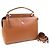 Borsa a tracolla in pelle marrone Fendi