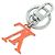 Louis Vuitton Orange and Silver Keyring Silvery