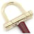 Hermès Hermes Scarf Ring Double D Sellier Red Golden  - view 3