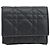 Cartera tríptico Cannage Lady Lotus de Christian Dior Negro