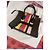 Céline Celine Luggage Borsa Tote in tela Nero Rosa Verde Giallo - vista 6