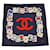 Chanel Seidenschal mit Coco Mark Muster Marineblau - Ansicht 2