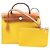 Hermès Bolso 2-Way Hermes Herbag Zip PM Castaño Amarillo