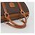 Céline Borsa Boston CELINE in tela Macadam PVC Pelle Marrone Oro Auth 189503A D'oro - vista 7