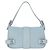 Borsa a Spalla BOTTEGA VENETA Nylon Azzurro Light Silver Auth 189899M Argento Blu chiaro - vista 2