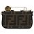 FENDI FENDACE Nano Baguette Chain Shoulder Pouch Black Brown Auth 190223SAM Marrone Nero - vista 2