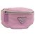 PRADA Arm Pouch Nylon Rosa Argento Auth mr2583