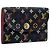 LOUIS VUITTON Multicolor Envelope Carte de Visite Case Black M66561 Auth 189659