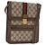 Borsa a tracolla GUCCI GG Supreme Web Sherry Line PVC Beige Oro Auth 189976 D'oro