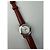 Vintage Courreges Armbanduhr mit Lederarmband Rot Grau Silber - Ansicht 2