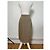 Chloé Gonna vintage Chloe in misto seta beige L - vista 13
