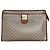 Céline Clutch Vintage Celine Monogram Canvas Beige Tan Oro