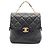 Zaino/Borsa a mano Chanel 2.55 Matelassé con catena Nero