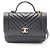 Borsa Chanel Mademoiselle V-stitch Top Handle 2-Way Shoulder Bag Nero
