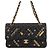 Borsa a tracolla Chanel Matelassé in pelle di agnello nera con catena Nero