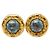 Orecchini tondi vintage Chanel Coco Mark Blu D'oro - vista 2