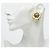 Orecchini tondi vintage Chanel Coco Mark Blu D'oro - vista 5