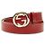 Cintura con fibbia con logo Interlocking G Gucci Rosso