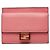 Baguette Porta-cartões de couro rosa Fendi