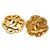Brincos de clip vintage Chanel Coco Mark Motif Flor Dourado