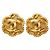 Brincos de clip vintage Chanel Coco Mark Motif Flor Dourado - vista 2