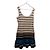 Michael Kors Vestido de Verano a Rayas con Volante Negro Blanco Azul