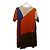 T-shirt McQ color block a maniche corte Blu Arancione Crudo Marrone scuro