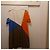 T-shirt McQ color block a maniche corte Blu Arancione Crudo Marrone scuro - vista 4