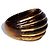 Autre Marque Milor Italy Statement Ring 14K Gold Tigerauge EU 62 Braun - Ansicht 3