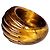 Autre Marque Milor Italy Statement Ring 14K Gold Tigerauge EU 62 Braun - Ansicht 4