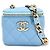 Pochette Vanity Mini Matelassé da donna Chanel - Borsa a tracolla Blu chiaro