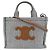 Céline Borsa cabas Thais Triomphe piccola da donna Celine Bianco Blu navy