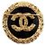 Broche Vintage Chanel com o Logotipo Coco Preto Dourado - vista 2