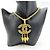 Collana con pendente Chanel Vintage Gold D'oro - vista 3