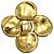 Broche Chanel Vintage Clover Dourado - vista 2