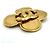 Broche Chanel Vintage Clover Dourado - vista 3